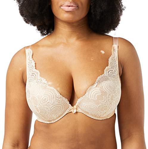 Wonderbra Cleavage Triangle Bra Soutien-Gorge Push up, Opaque, Perle crémeuse, 38D Femme