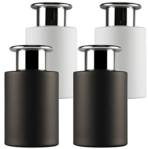Frandy House Glass Diffuser Bottles Red Diffuser Jars with T Shape Silver Caps Set of 4 – 4.2 inches High, 120ml 4.06 ounce. Fragrance Accessories Use for Diy Replacement Reed Diffuser Sets. (Multi)