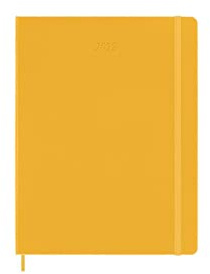Moleskine Wochenplaner 2023, 12-Monats-Wochenkalender, Wochenplaner und Notizbuch, Hardcover, XL-Größe 19 x 25 cm, Farbe Orange-Gelb