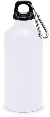 TSHIRTMANIA Borraccia in Alluminio con MOSCHETTONE, Ideale per Sublimazione, CAPACITA' 400 ML, Confezione in Scatola (1)