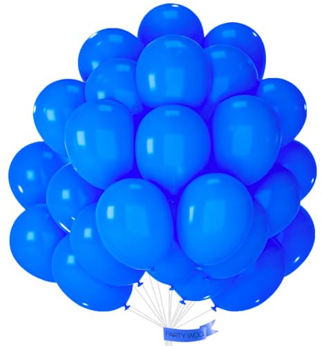 PartyWoo Luftballons Blau, 50 Stück 10 Zoll Luftballons Dunkelblau, Luftballons Matt, Latexballons, Luftballons für Geburtstagsdeko, Babyparty Deko, Hochzeitsdeko, Taufe Deko, Partydeko