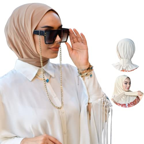 para life Damen Hijab mit Schnappverschluss Verschluss, Caramel, Einheitsgröße