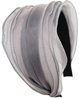 axy Breiter Haarreif in modischem Design Stirnband Vintage Haarschmuck Damen Haarreifen HRM2 (Grau)