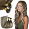 RUNATURE Nano Extensions Echthaar 1g Braun Blond Balayage 35cm Pre Bonded Echthaar Extensions Nanoring 50g 50s Balayage Braun Ombre Blond Nano Tip Extensions Echthaar Farbe #3/8/22