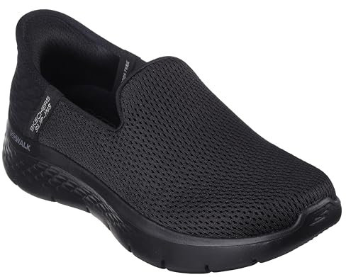 Skechers Zapatos sin Cordones para Mujer Go Walk Flex-Relish, Zapatillas, 01 Negro, 37 EU Ancho