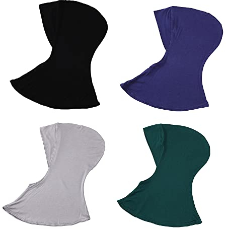 MOWEN 4-teiliges Set aus Kurzen Muslimischen Hüten, Elastische, Schweißabsorbierende Baumwolle