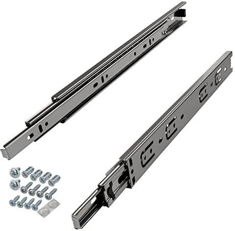 SOTECH 1 Paar Vollauszüge KV-25-H35-L500-NF-MS 500 mm Traglast 25 kg | Standardausführung Schubladenschiene inkl. Schraubenset