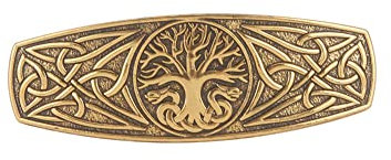 TEAMER Mode Vintage Keltischer Knoten Haarspange Metall Haarspangen Haarschmuck Muster Graviert Kopfbedeckung Styling Geschenke für Frauen (World Tree 1 - Antik Gold)