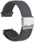 WOCCI 22mm Gewebtes Nylon Uhrenarmband für Damen und Herren, Schnellverschluss, Verstellbare Silberne Schnalle (Grau)