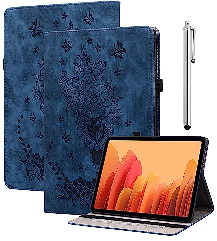 KEDBBAO Hülle für Samsung Galaxy Tab A7 10.4 2022/2020 SM-T500 T505 T507, Multi-Winkel Schutzhülle PU Leder mit Stifthalter und Auto Schlaf/Wach Kompatibel mit Samsung Tab A7 Hülle, Blau