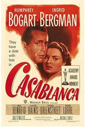 Poster Casablanca Vintage Filmplakat Wandkunst Bilder Poster Und Drucke Filmstills Leinwand Malerei Kunst Wand Home Decor 50X70Cm Kein Rahmen