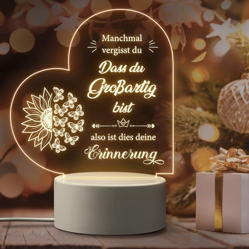 Giftasy Geschenk für Frauen - LED Acryl Nachtlicht Lampe, Geschenke für Frauen zum Geburtstag, Geschenke für Freundin, Geburtstagsgeschenk für Frauen, Weihnachtsgeschenke für Frauen