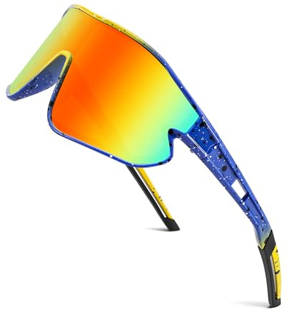 FEISEDY Jugendliche Kinder Sportbrille 7-16 Jahre Fahrradbrille B4154 | Baseball Brille, Sport Sonnenbrille Vespiegelt, UV400 Schutz für Jungen Mädchen