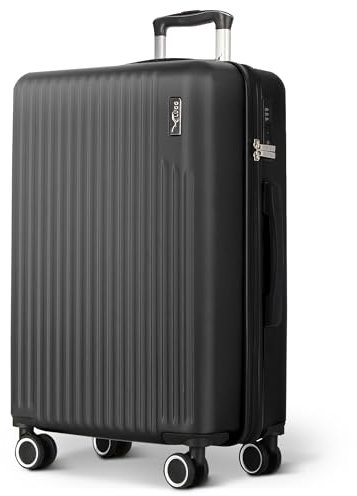 LUGG Vacay Koffer ABS Gepäck mit TSA Einkerbung, Aluminium Trolleygriff, 360° Spinnrollen, Wasserabweisendes & Langlebiges Material - Airline-Kompatibel, Shadow, 65x25x44cm, 61 cm