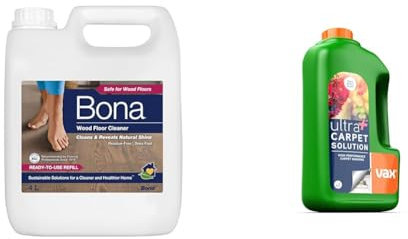 Bona Wood Floor Cleaner Liquid | Wooden Floor Cleaner | Robot Liquid & Vax Ultra+ 1.5 Litre Carpet Cleaner Solution | High Performance Carpet Washing - 1-9-137771, Green
