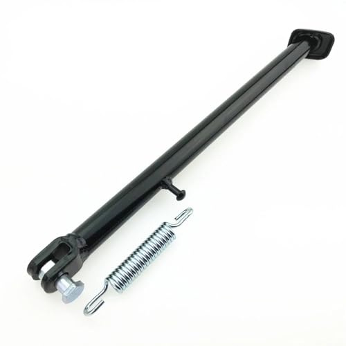 Motorrad SeitenstäNder Motocross-Seitenhalterung, Stützrahmen, 36 cm Länge, 40 cm, verlängerter Typ, Schwarze Halterung mit Federschraube, Elektroauto SeitenstäNder (Color : 36cm)