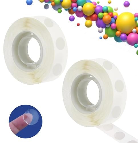 Goosky 600pcs Balloon Glue Dots, Removable Balloons Sticky Spots, Extra Strong Glue Dots Double Sided for Birthday Party Wedding Christmas Balloon Decorations DIY
