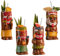 Vinbcorw Lot de 4 Tasses à Cocktail Tiki – Tasse givrée Exotique avec 4 pailles, Tiki Party Creative Cocktail Glass Drinks Bar Drinkware Premium Tropical Exotic Cute Barware,A6