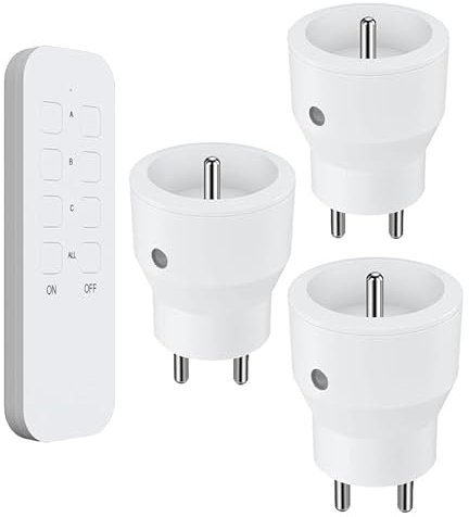 Juego de 3 enchufes de 2300 W a distancia para interiores