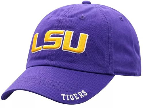 Offiziell lizenzierte LSU University Classic Edition Mütze verstellbar Relaxed Fit Tigers Team Logo bestickte Kappe (Lila), Violett, Einheitsgröße