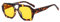 YAMEIZE 70s Retro Double Bridge Pilot - Sonnenbrille für Damen Herren Klassische Hexagonal Sonnenbrille Platz Brille Driving (Leoparden gelb)
