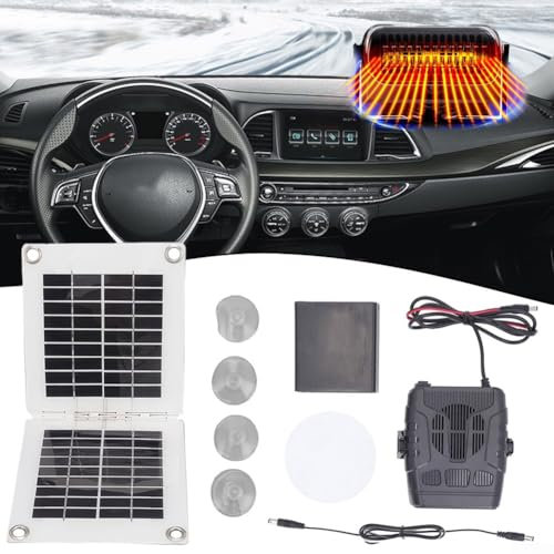 Chauffage de voiture, 5 V 20 W - Panneau solaire pliable - Chauffage de voiture - Dégivreur - Avec double sortie USB - Pour pare-brise de voiture