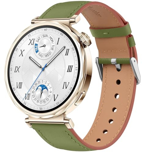Meliya für Huawei Watch GT 6 5 4 41mm Armband Damen Herren, Weich Leder Uhrenarmband 18mm für Huawei GT5 Pro 42mm/Watch 5 42mm Smartwatch Ersatzarmbänder