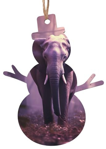 Elefanten-Druck aus Holz Weihnachtsschmuck zum Aufhängen