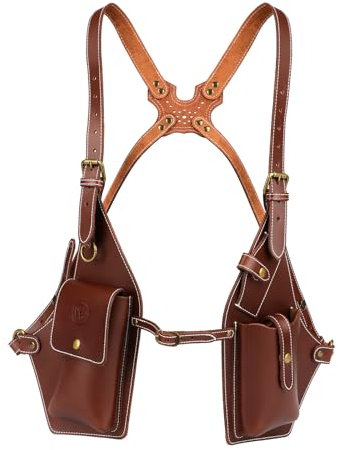 Tourbon Schulterholster aus echtem Leder, Diebstahlschutz, Handyhalter für Outdoor-Reisen