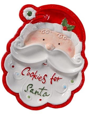 Gralara Piatto Da Portata Natalizio, Piatto Da Dessert, Vassoio Decorativo per Feste Domestiche, Babbo Natale