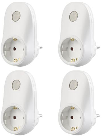 revolt Übergangsstecker: 4er-Set Steckdosen-Adapter mit Lichtsensor, 230V, 690 W Schaltleistung (Helligkeitssensor Steckdose, Zwischenstecker Steckdosenschalter, Schalter)