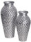 FineBuy Deko Vase 2er Set Aluminium Amphore Blumenvase Modern, Dekovase Rund 2-teilig für Blumen, Alu Tischvase Wohndeko Metall Tischdeko Handgefertigt