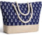 sprecenk Borsa da Spiaggia Mare Donna in Tela, Grande Impermeabile Borsa Tracolla Estivo Beach Tote Bag con Cerniera per Spiaggia Viaggi Shopping Palestra, Blu Navy