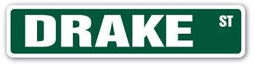 DRAKE Straßenschild Kinder Name Zimmer Metallschild Aufkleber