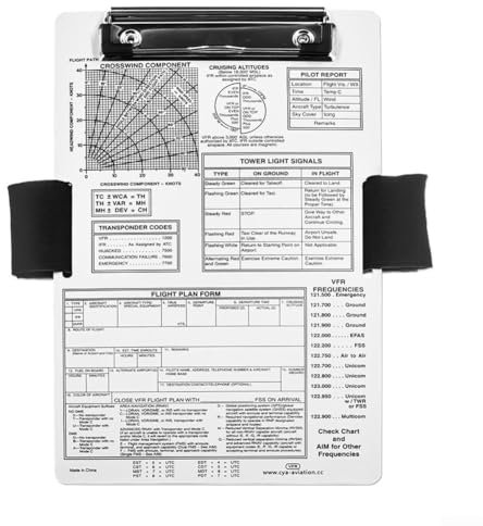 Genouillère en aluminium avec clip adhésif pour cartes de pilotes et plans de vol (IFR+A)
