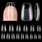 600pcs Capsule Americaine Ongle Amande, 12 Tailles Faux Ongles Press On, Kit Ongle Pose Américaine avec Boîte Transparente, pour Manucure DIY, Courts en Forme T