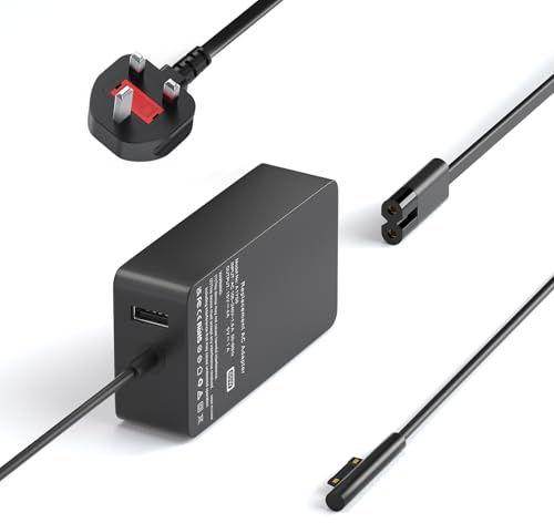 65W Surface Pro Laptop Charger Replacement for Microsoft Surface Pro 9 8 7 6 5 4 3 X Surface Book 1 2 3, Windows Surface 6,5,4,3,2,1, Support 44W 36W Laptop 10FT Power Cord