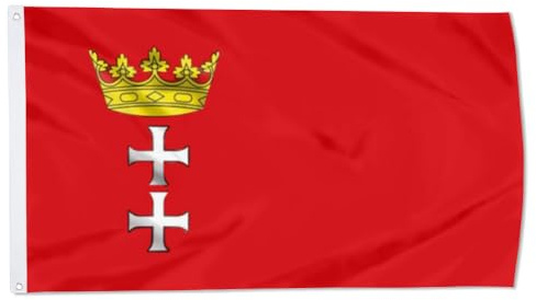 Willkommensflagge Danzig, Polen Garten Flagge Hofflagge Personalisiert Für Terrasse Feiertagsdekoration 90X150 Cm