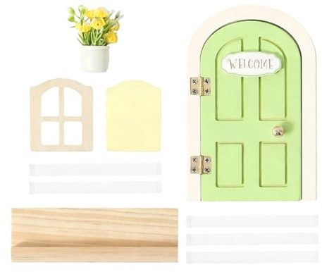 Puerta de - Juguetes Decorativos De Ventana Bonitos,Puerta Pequeña De Madera,para Niños Habitación Dormitorio Sala de Juegos Balcón