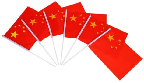 WEKADRIN Mini Drapeaux à Main Chine 50 Pcs Drapeaux Nationaux Chinois en Plastique 14X21 CM Légers et Non Toxiques pour Événements Sportifs Fêtes et Décoration Intérieure/Extérieure