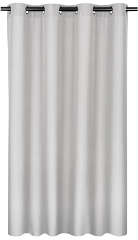 Moon 1er Pack Vorhang Ocean 70% Blickdicht, Ösenvorhang, Höhe 245 cm - Breite 140, verdunkelnd mit 8 Ösen (Silber)