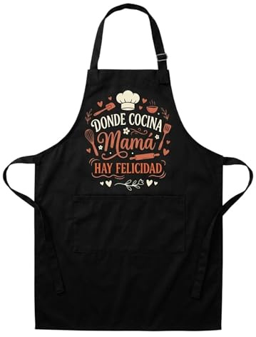 Delantal personalizado cocina | regalo Día de la Madre original | cuello ajustable adulto tejido resistente | impresión duradera fabricación España | detalle mamá abuela sorpresa cumpleaños Navidad