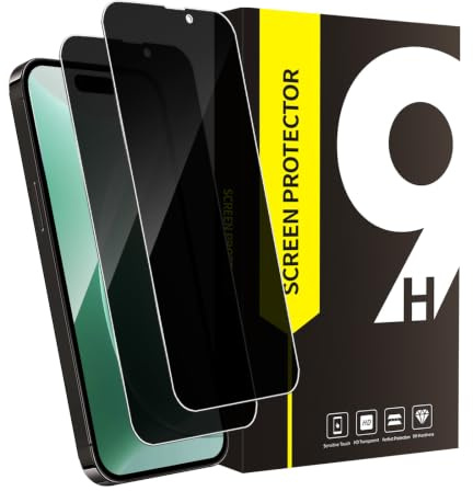 Bodyguard 2 Stück Schutzfolie für Panzerglas für iPhone 15 Pro Sichtschutz | 9H Härte Anti-Kratzer Staubfrei Installation Anti-Spähen 15 Pro Displayschutz