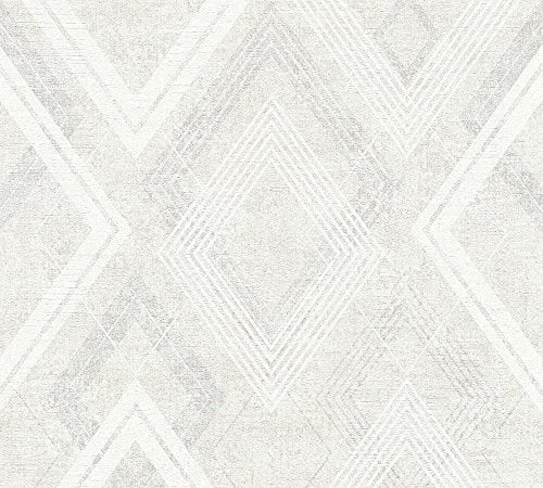 Livingwalls Vliestapete Titanium 2 Tapete geometrisch grafisch 10,05 m x 0,53 m creme grau metallic Made in Germany 360003 36000-3