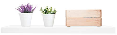 Anika Floating Shelf / 3 Separate Sizes & 4 Colour Options / 3.8cm Thick Hollowboard/Bedroom/Kitchen/Living Room/Office (White, 80cm)