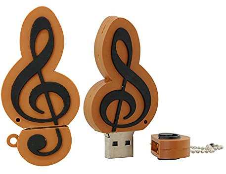 4GB Musique Note Forme des clefs USB, Stylo Drive Memoria Flash Reste pendrives Disque Flash USB clé USB u Disquette clé USB USB 2.0 Pen Drive pendrive (Brun Noir)