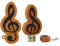 4GB Musique Note Forme des clefs USB, Stylo Drive Memoria Flash Reste pendrives Disque Flash USB clé USB u Disquette clé USB USB 2.0 Pen Drive pendrive (Brun Noir)