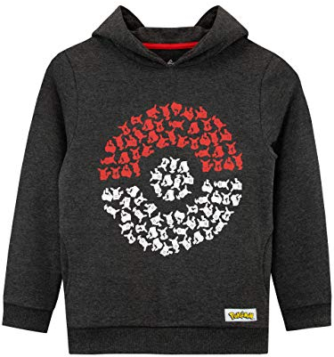 Pokémon Sweats à Capuche Garçon | Sweat Pikachu Garçon avec Motif Pokéball | Pull Enfant 8-9 Ans