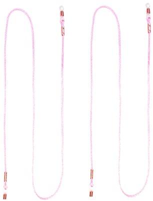 GERNEO® - DAS ORIGINAL - Premium Brillenband & Brillenkordel Unisex für Lesebrille & Sonnenbrille - Kupfer Halter - Rosa - extra lang - 2er Pack