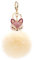 Schlüsselanhänger Süß Plüsch Ball Taschenanhänger Strass Fuchs Weich bommel Keychain Elegant Plüsch-Kugel Auto-Anhänger Pompom Glitzer Schlüsselring Handtaschenanhänger (# 12)